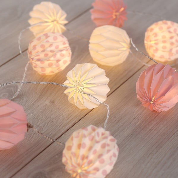 Caurspīdīga LED gaismiņu virtene DecoKing Pink, 10 gaismiņas, garums 1,65 m-image-1