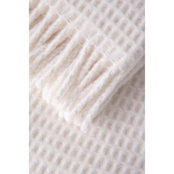 Krēmkrāsas pleds ar vafeļu rakstu Euromant Waffel, 140 x 160 cm-image-2