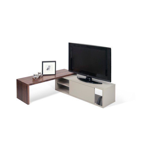 Pelēks maināms TV galdiņš ar valrieksta koka finieri TemaHome Move-image-2