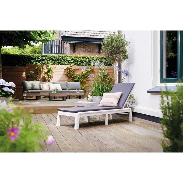 Gaiši pelēks plastmasas regulējams/saliekams dārza zvilnis Atlas – Keter-image-4