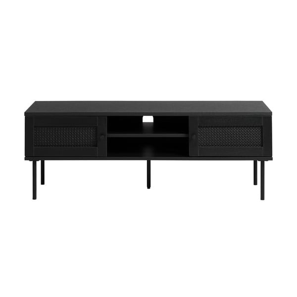 Melns TV galdiņš ar ozolkoka imitāciju 120x43 cm Pensacola – Unique Furniture