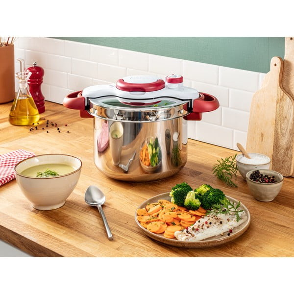 Nerūsējošā tērauda spiediena katls 6 l Clipso Minut Perfect – Tefal-image-1