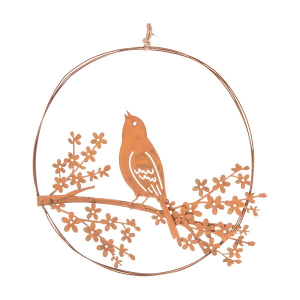 Oranža metāla piekarināmā dekorācija Dakls Singing Bird