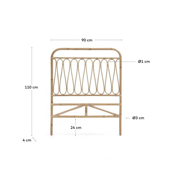 Dabīga toņa rotangpalmas galvgalis 90x110 cm Caterina – Kave Home-image-3