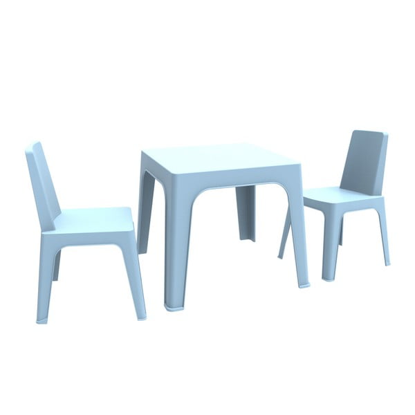 Zils bērnu dārza komplekts 1 galds un 2 krēsli Resol Julieta