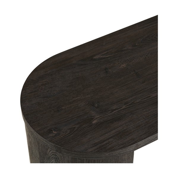 Tumši brūns konsoles galds ar ozolkoka imitāciju 38x114 cm Bibione – House Nordic-image-4