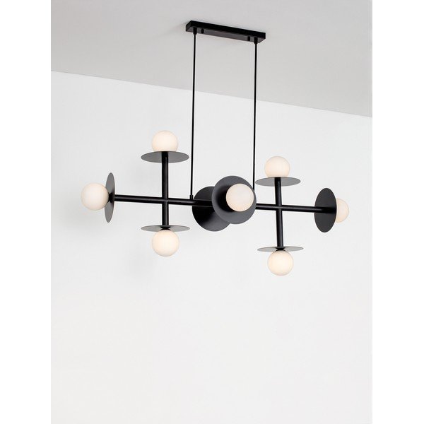 Balta/melna metāla piekaramā lampa ar stikla abažūru Pielo – Nova Luce-image-4