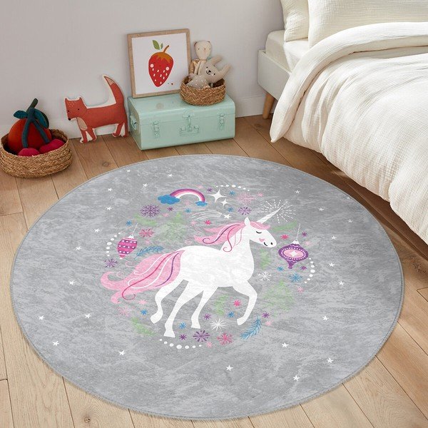 Pelēks bērnu paklājs ø 120 cm Comfort – Mila Home-image-4