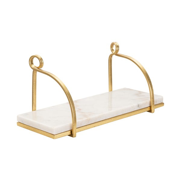 Balts/zelta krāsas marmora sienas plaukts 40 cm Marble – Mauro Ferretti-image-2