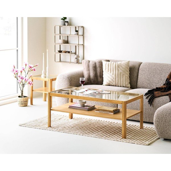 Bēšs daudzlīmeņu metāla sienas plaukts 48 cm Lanciano – House Nordic-image-3