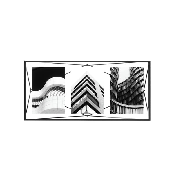 Melns metāla stāvošs/piekarināms foto rāmis 48x23 cm Prisma – Umbra