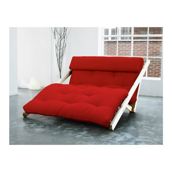 Karup Figo guļamkrēsls, neapstrādāts/sarkans, 120 cm