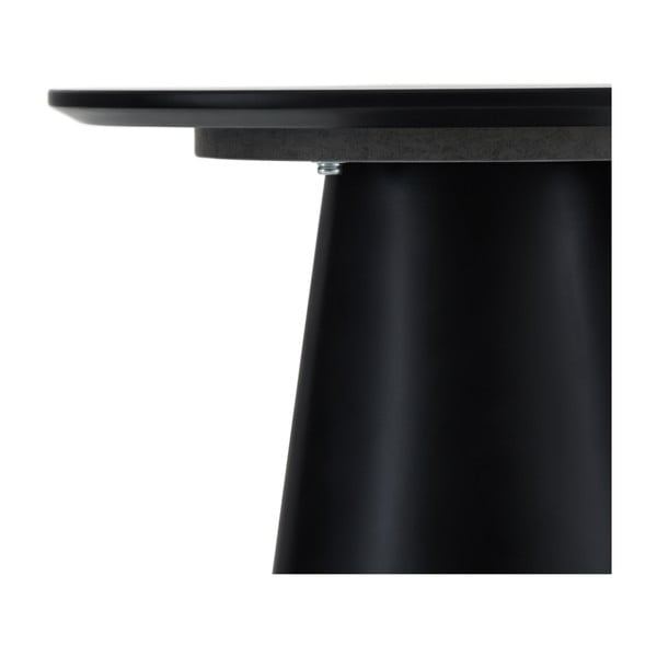 Melns/gaiši pelēks žurnālgaldiņš ar marmora imitācijas galda virsmu ø 45 cm Tango – Furnhouse-image-3