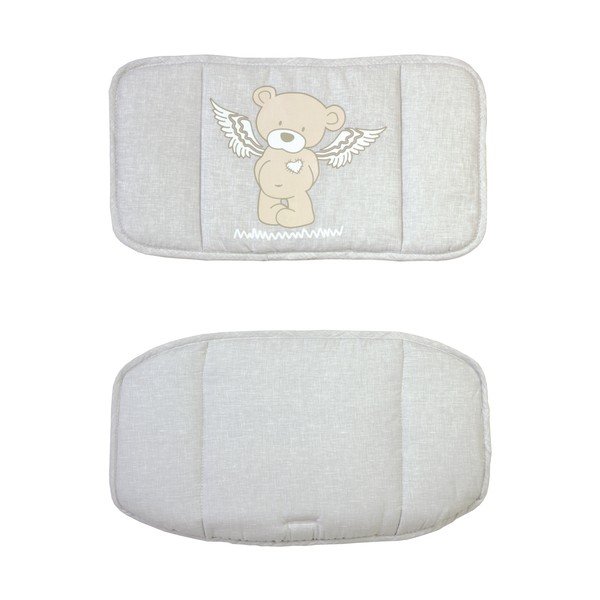 Pelēks bērnu pusdienu krēsliņa spilvens Heartbreakerbär – Roba