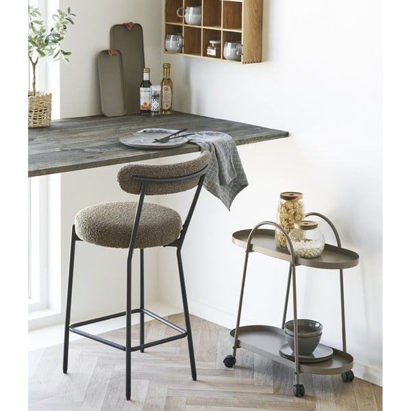 Brūns polsterēts bāra krēsls (sēdekļa augstums 65 cm) Badalona – House Nordic-image-1