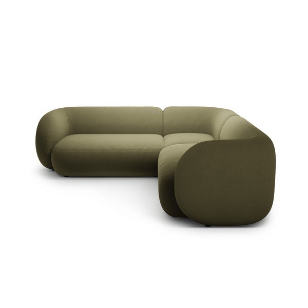 Zaļš samta stūra dīvāns Kate – Micadoni -image-1