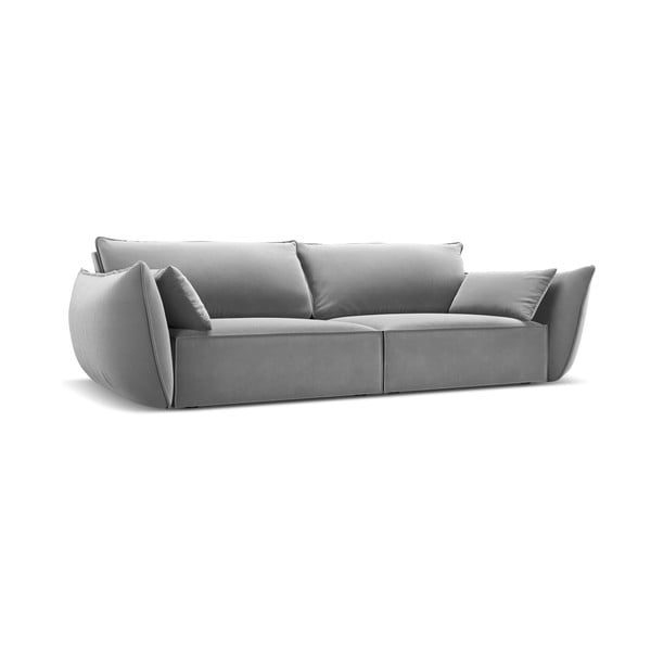 Gaiši pelēks samta dīvāns 208 cm Vanda – Mazzini Sofas-image-2