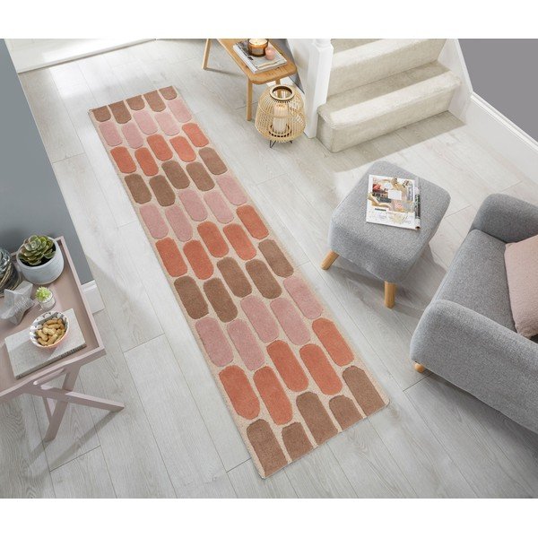 Oranžs vilnas paklājs Flair Rugs Fossil, 60 x 230 cm-image-4