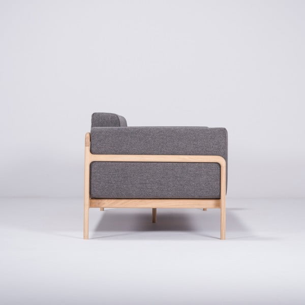 Tumši pelēks dīvāns ar ozolkoka konstrukciju Gazzda Fawn, 210 cm-image-2