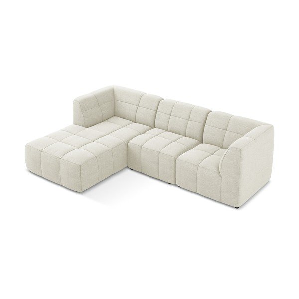 Bēšs stūra dīvāns no buklē auduma (ar kreiso stūri/ar zvilni) Aloha – Makamii-image-3