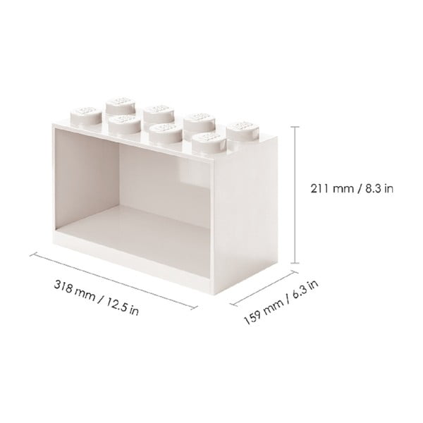 2 bērnu pelēko sienas plauktu komplekts Brick - LEGO®-image-2