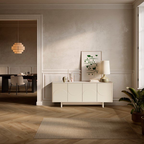 Krēmkrāsas kumode 180x75x40 cm Solei – MOME-image-1