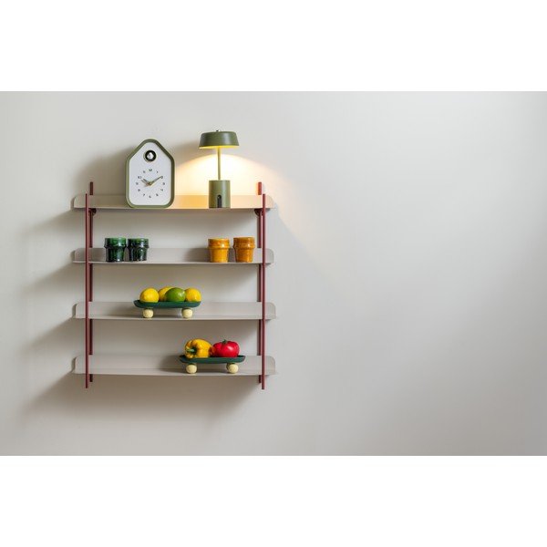 Bordo/pelēks daudzlīmeņu metāla sienas plaukts 60 cm Reina Cuatro – PT LIVING-image-1