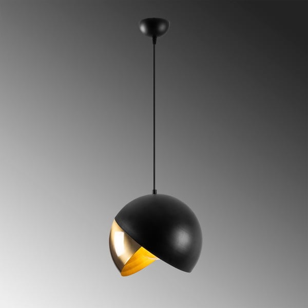 Melna/bronzas krāsas piekaramā lampa ar metāla abažūru ø 30 cm Pacman – Opviq lights-image-3