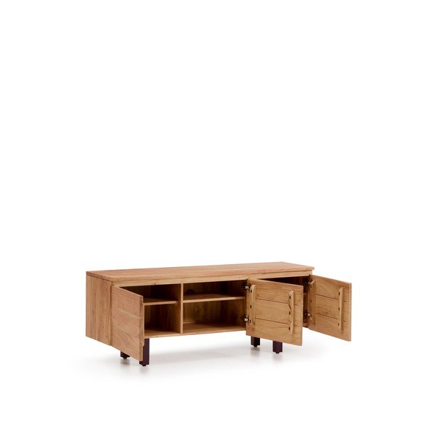 Dabīga toņa akācijas masīvkoka TV galdiņš 150x58x40 cm Uxue – Kave Home-image-4