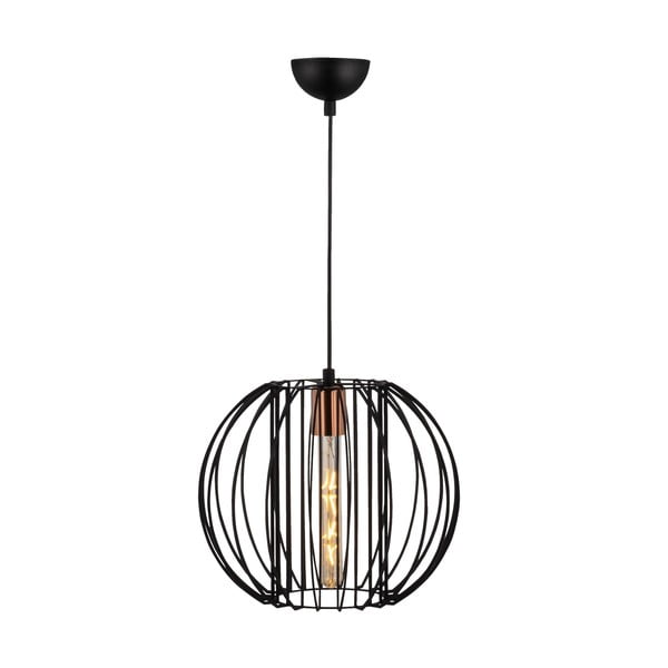 Melna/bronzas krāsas piekaramā lampa ar metāla abažūru ø 33 cm Fellini – Opviq lights