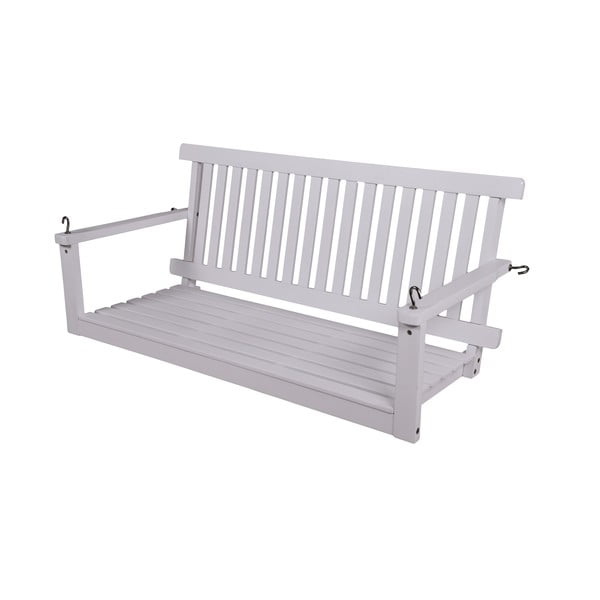 Baltas koka dārza šūpoles Augusta – Garden Pleasure-image-1