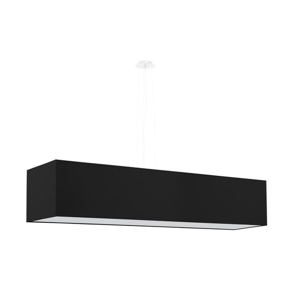 Melna piekaramā lampa ar stikla/auduma abažūru Gryfin – Nice Lamps