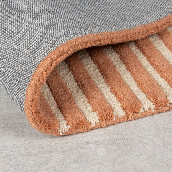 Terakotas oranžs ar rokām darināts vilnas paklājs 200x290 cm Lozenge Terracotta – Flair Rugs-image-3