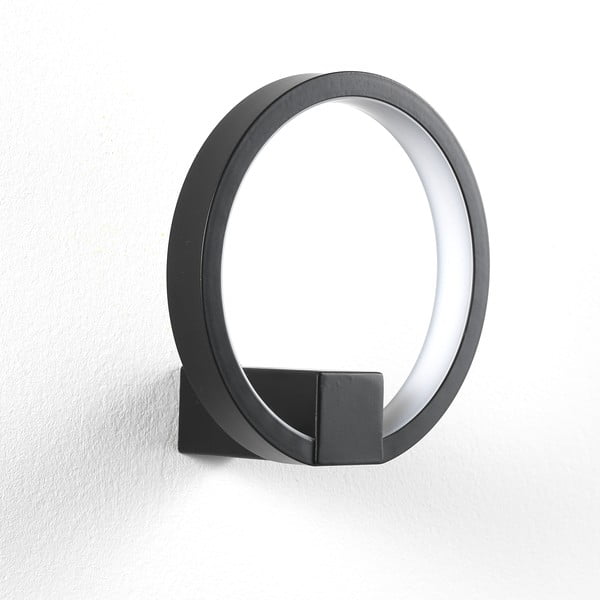 Melna sienas lampa Tomasucci Ring, ø 15 cm