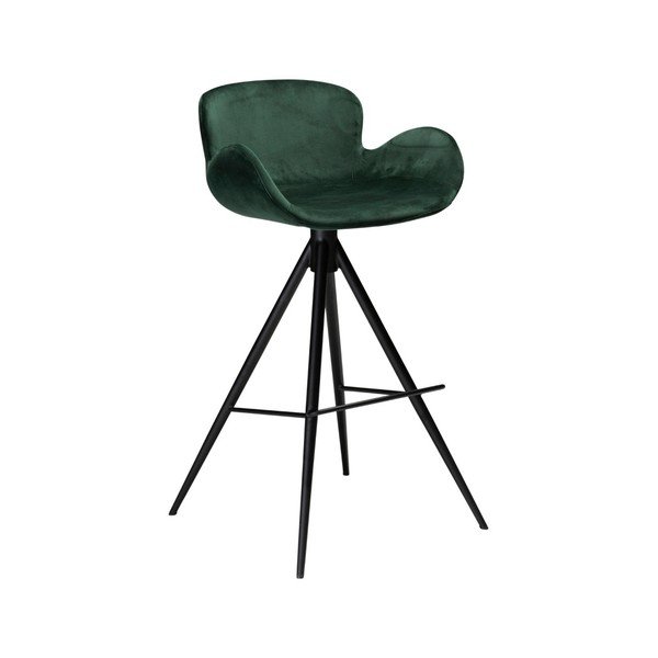Tumši zaļš bāra krēsls DAN-FORM Denmark Gaia Velvet, augstums 98 cm