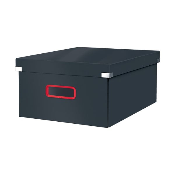 Pelēka kartona uzglabāšanas kaste ar vāku 48x37x20 cm Click&Store – Leitz