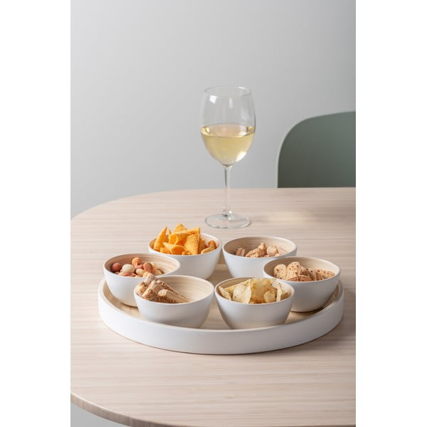Balts bambusa servēšanas trauku komplekts ø 32 cm Puro – PT LIVING-image-1