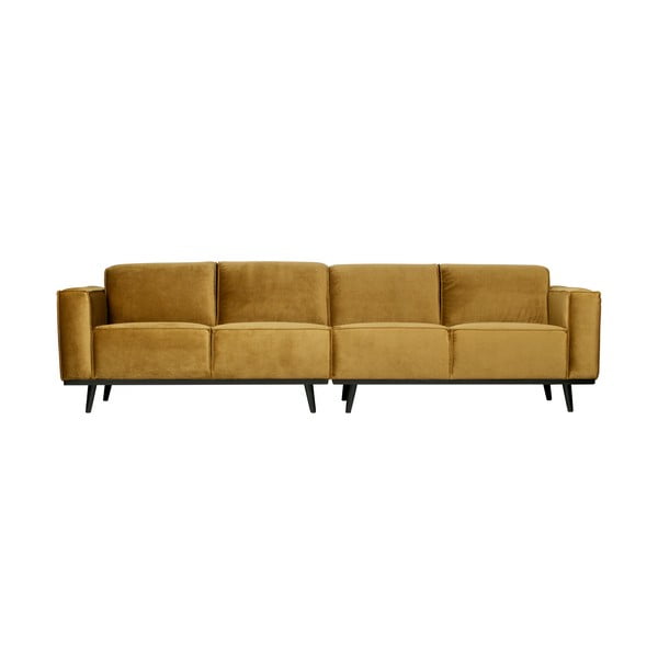 Medus dzeltens samta četrvietīgs dīvāns BePureHome Statement, 280 cm