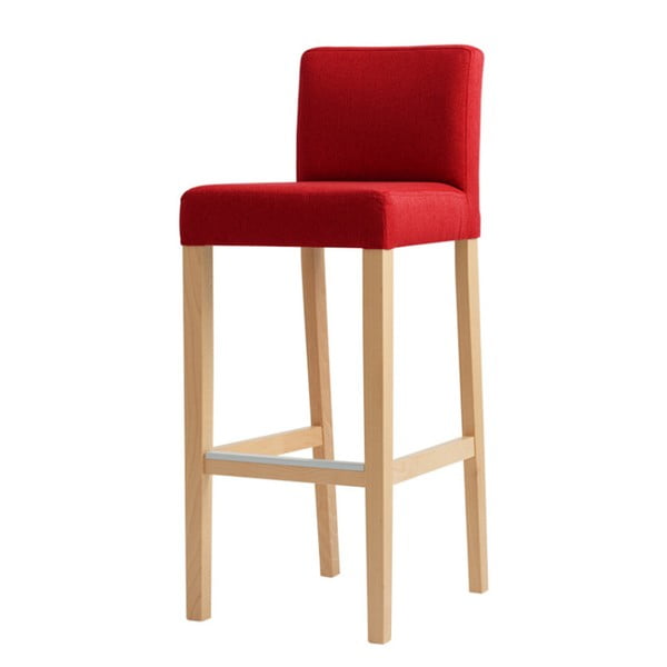 Sarkans bāra krēsls ar dabīgām kājām Custom Form Wilton