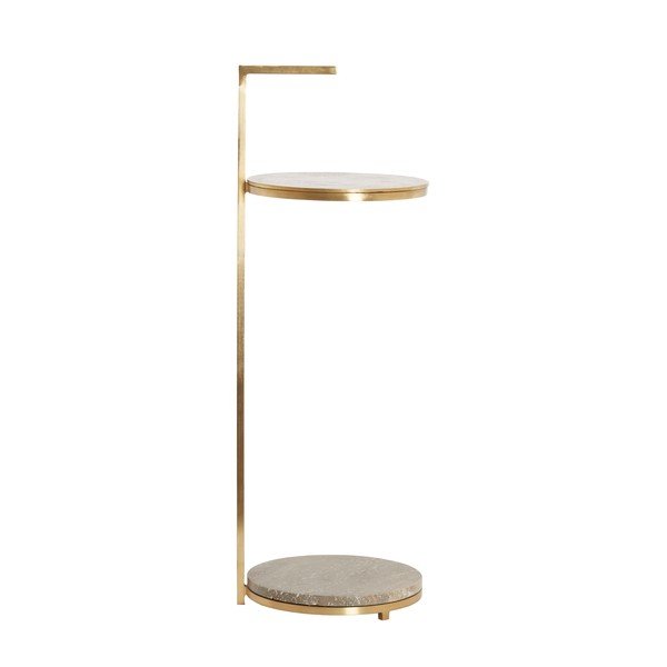 Apaļš sānu galdiņš ar marmora virsmu ø 26 cm Leda – Light & Living