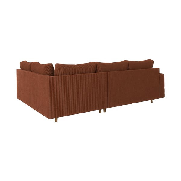 Ķieģeļu sarkans velveta stūra dīvāns (ar labo stūri) Ariella – Ropez-image-2