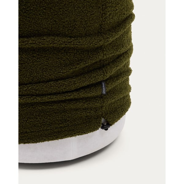 Zaļš pufs no buklē auduma Kaeli – Kave Home-image-2