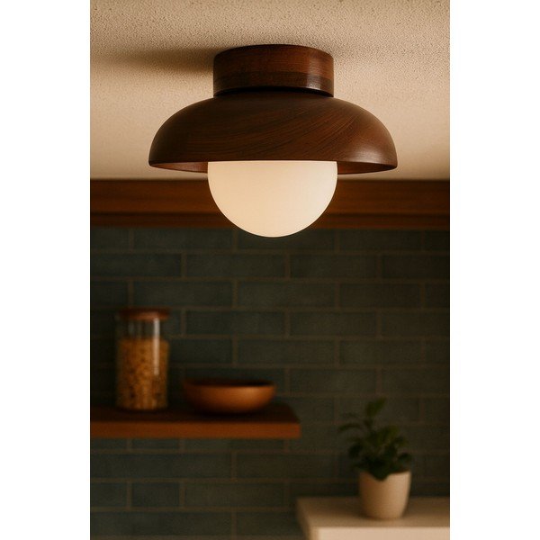 Brūna griestu lampa ar stikla abažūru ø 24 cm Elsa – Opviq lights-image-1