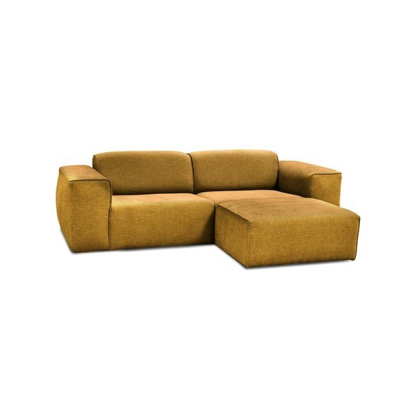 Dzeltens trīsvietīgs dīvāns ar pufu Cosmopolitan Design Phoenix-image-1