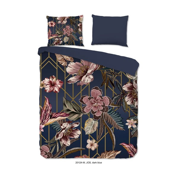 Tumši zila divguļamā mikrošķiedras gultas veļa 200x220 cm Jos – Good Morning