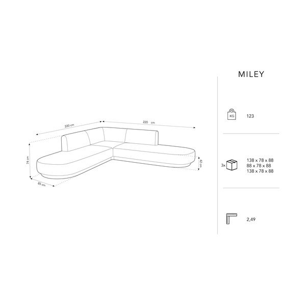 Krēmkrāsas stūra dīvāns Miley – Micadoni Home-image-4