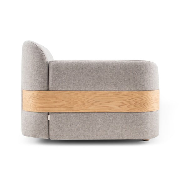 Gaiši pelēks dīvāna modulis (labais stūris) no vilnas un lina maisījuma Hugg – Gazzda-image-2