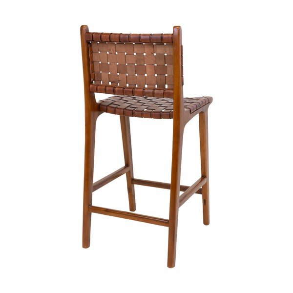 Brūns tīkkoka masīvkoka bāra krēsls 101 cm Perugia – House Nordic-image-4