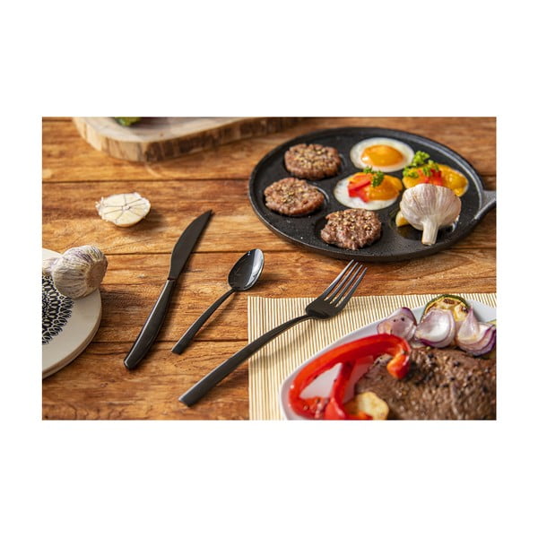 Melni nerūsējošā tērauda galda piederumi (24 gab.) Black Luxure – Orion-image-1