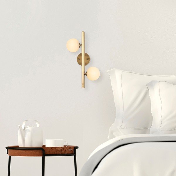 Zelta krāsas sienas lampa Domino – Opviq lights-image-1